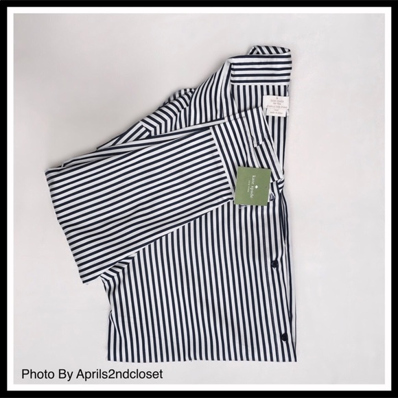 KATE SPADE SIGNATURE STRIPED HEART SLEEP SHIRT - Picture 6 of 8